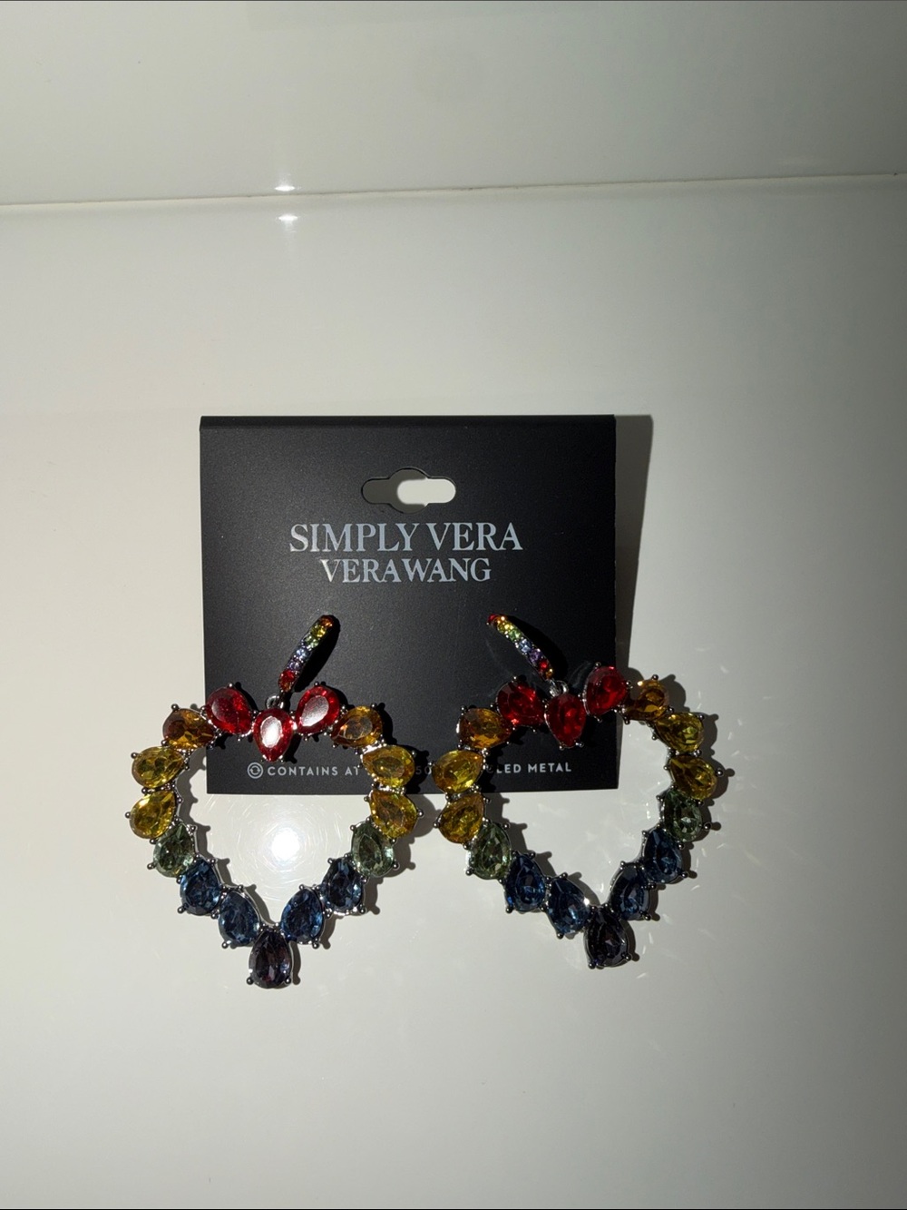 Simply Vera Vera Wang Rainbow Crystal Hoop Earrings